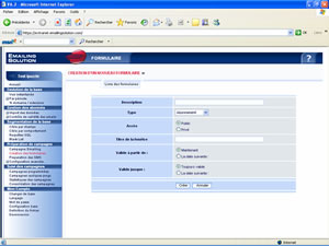 Formulario para la captaci�n de emails y registros opt-in