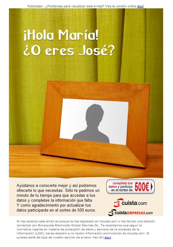 campa�a de email marketing de Acuista
