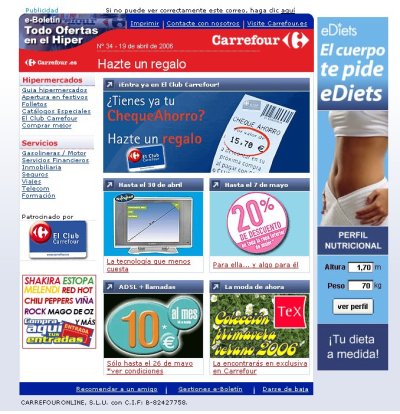 campaña de email marketing de un cliente de Experian CheetahMail
