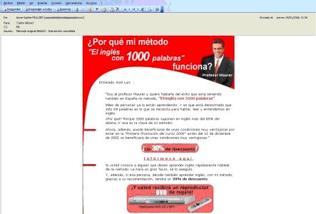 campa�a de email marketing de un cliente de Experian CheetahMail